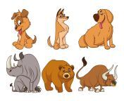group of six animals comic cartoon characters vector.jpg from six anmals 56