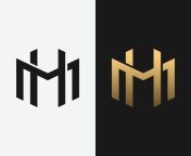 monogram letter initial h m hm mh logo design template free vector.jpg from m m h