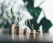 save money success goals and investment growth concept tree growing on stack coins with arrows rising on green nature background financial and business management money retire tax photo.jpg from save success