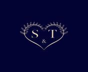 st floral love shape wedding initial logo vector.jpg from love of st