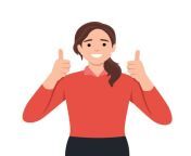 a beautiful woman shows a gesture of approval cool or ok thumb lifted up vector.jpg from wooman tumb jpg