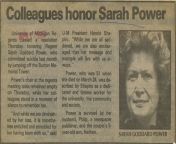 aa news 19870417 colleagues honor sarah power.jpg from me sarah power