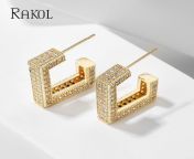 rakol luxury personality cubic zircon square stud earrings for women fashion engagement party jewelry.jpg from rakol