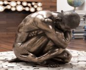 deco figurine nude man hug bronze 54cm.jpg from nude kare