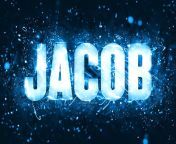thumb2 happy birthday jacob 4k blue neon lights jacob name creative.jpg from number jacob