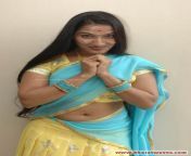 prabhavallika blue half saree yellow skirt photoshoot images 74.jpg from indian aunty press tam
