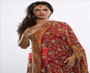 sunny leone red bridal saree without blouse 21.jpg from sunny leone red bridal saree without blouse