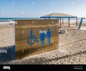 public toilet cabin on beach fuengirola costa del sol southern spain 2ae4361.jpg from baech toilet
