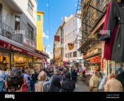 local turks pack the streets lined with shops and cafes near the eminonu bazaar and market in the sultanahmet district of istanbul 2bhbxmj.jpg from bazaar outside