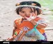 cute young burmese girl waving at camera mine thauk inle lake myanmar 2gafpt3.jpg from myanmar cute young