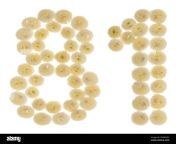 arabic numeral 81 eighty one from cream flowers of chrysanthemum isolated on white background 2dg8nd7.jpg from arab mam hole unus