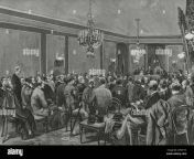 spain madrid a session of traders and industrialists in the main hall of the crculo de la unin mercantil illustration by j comba engraving by rico la ilustracin espaola y americana 1882 2h9a17c.jpg from culo rico