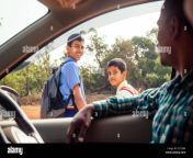 indian family driving boys to school in front of house gates 2j77j9m.jpg from indian school ref in car 14 schoolgirl sex village xxx videos hindi