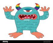 scary halloween one eyed monster with gay rainbow horns cute funny cartoon character 2rhyrnp.jpg from gay monster