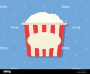 popcorn box icon in flat design style isolated on blue background with shadow cinema vector illustration 2takjnp.jpg from 19 oxxx pht