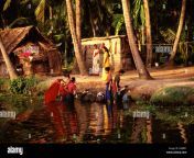 women wash laundry at the backwaters of kerala state south india a5bbp1.jpg from malayalee village kuli