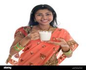 indian woman in sari drinking milk em51hj.jpg from indian desi village bhabhi chai