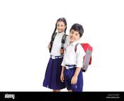 2 indian rural school kids friends standing pose exen83.jpg from small school and indian young l