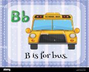 letter b flashcard with picture of a school bus keb3ax.jpg from school b