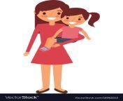 mom carrying her little daughter vector 18962513.jpg from little n mom animated