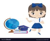 cute student girl with supplies school vector 26277264.jpg from cute studen