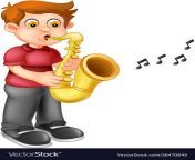 funny boy playing a saxophone cartoon vector 26470849.jpg from cartoon sax move