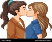 lesbian couple kissing cartoon isolated vector 48160859.jpg from lesbians love cartoons
