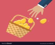golden eggs in basket slipped out of the hand vector 11681285.jpg from sliped out