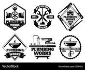 plumber working logo and force plumbing label vector 11914402.jpg from plumber force